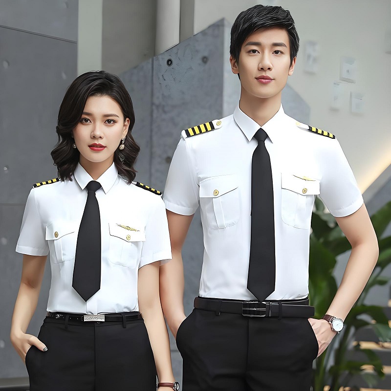 航空飛行員空姐制服機(jī)師空少空乘工作服襯衫
