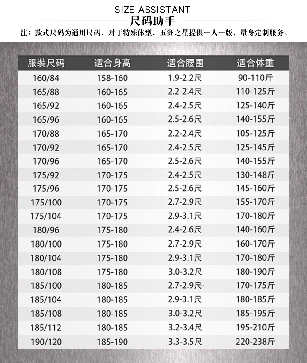 冬季保安執勤棉服—尺寸尺碼
